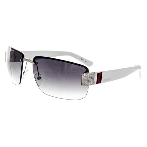 medium rimless sunglasses with gucci logo|gucci rimless sunglasses men's.